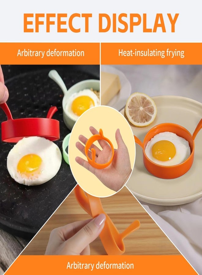 OMASUNB 6PCS Silicone Fried Egg Cooker Rings Set, Non Stick Fried Round Egg Cooker Ring Mold, Easy to Use&Clean Funny Kitchen Accessories Gadgets, Ideal for home cooks, making eggs for sandwiches, burgers - Image 3